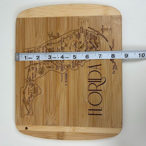 Totally Bamboo Florida Map Etched Wood Cutting Board Kitchen - Picture 14 of 15